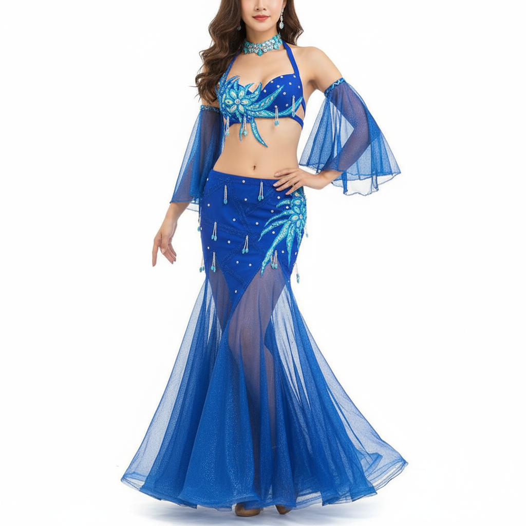 Sexy Women Fashion belly dance suit bellydance costume wear Bellydancing clothes Top&Skirt set TF1902  (2PCS/SET ）