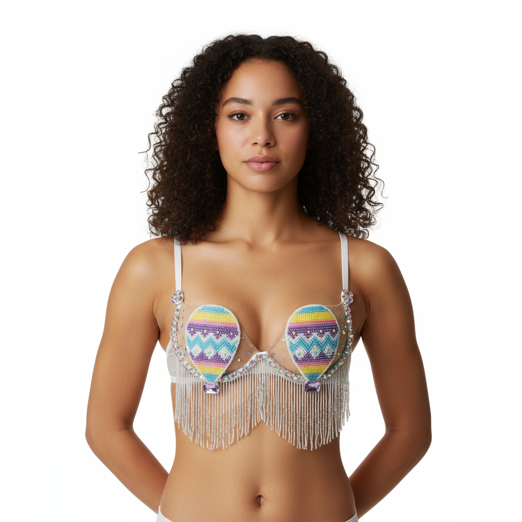Samba Carnival Rave Festival Party Wire Bra Rainbow Stone For EDC Festival