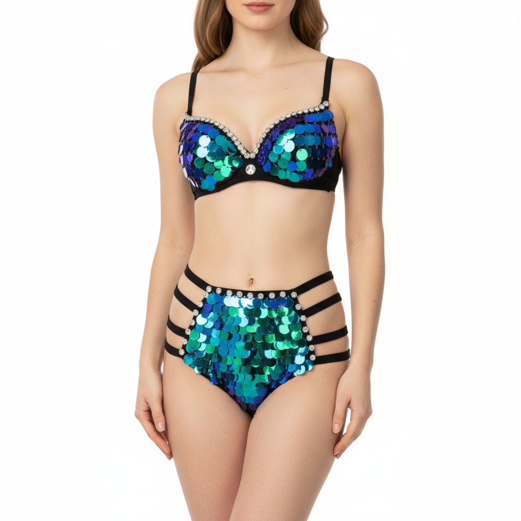 Samba Carnival Bra Pants Sequins Hand Made 2 Piece C044