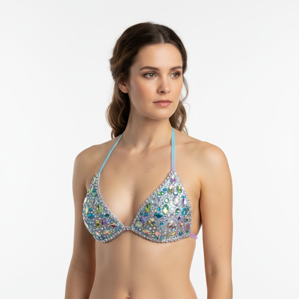 Samba Carnival Handmade Wire Bra With Stones And Beads For EDC Performance