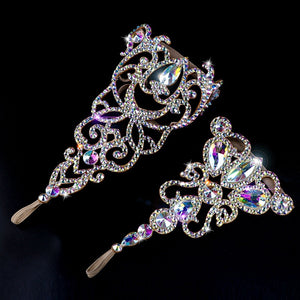 Rhinestone Lyrical Dance Headpiece, Adult Iridescent Crystal Embellished Hair Accessory for Contemporary Ballet