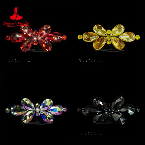 Crystal Rhinestone Applique, Red, Yellow, AB, Black, Sew-On Embellishment for Dancewear