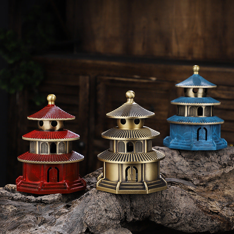Brass Tower Incense Burner Censer Holder