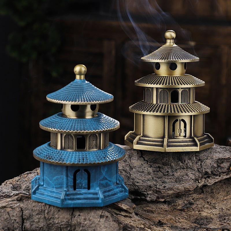 Brass Tower Incense Burner Censer Holder