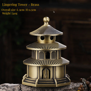 Brass Tower Incense Burner Censer Holder