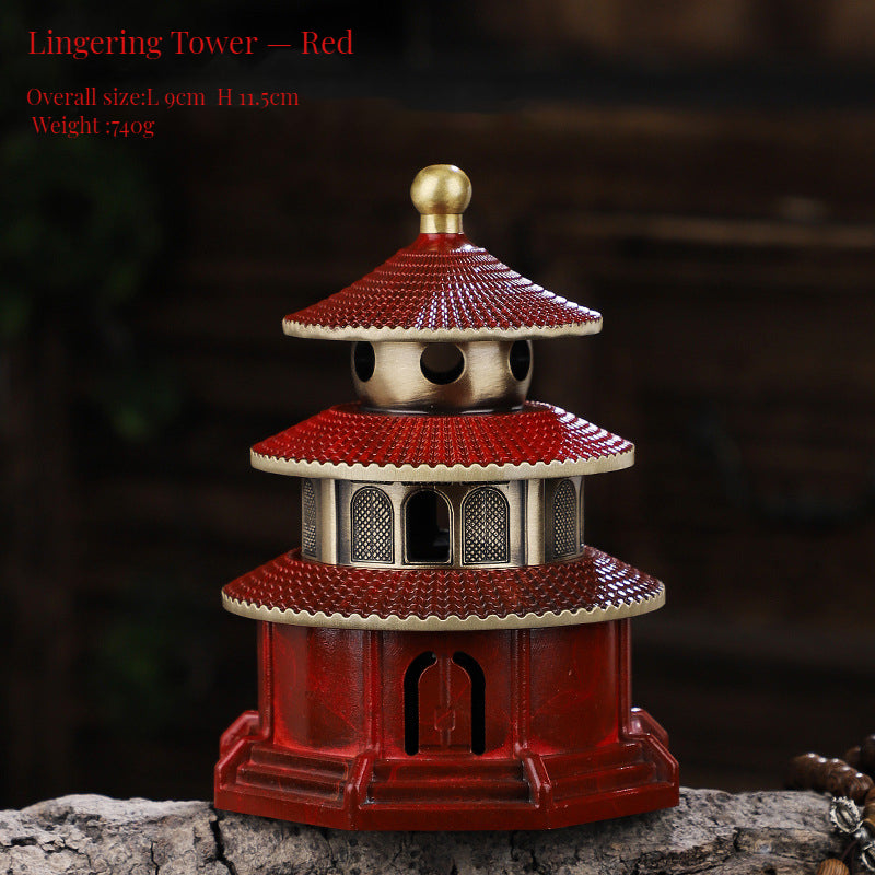 Brass Tower Incense Burner Censer Holder