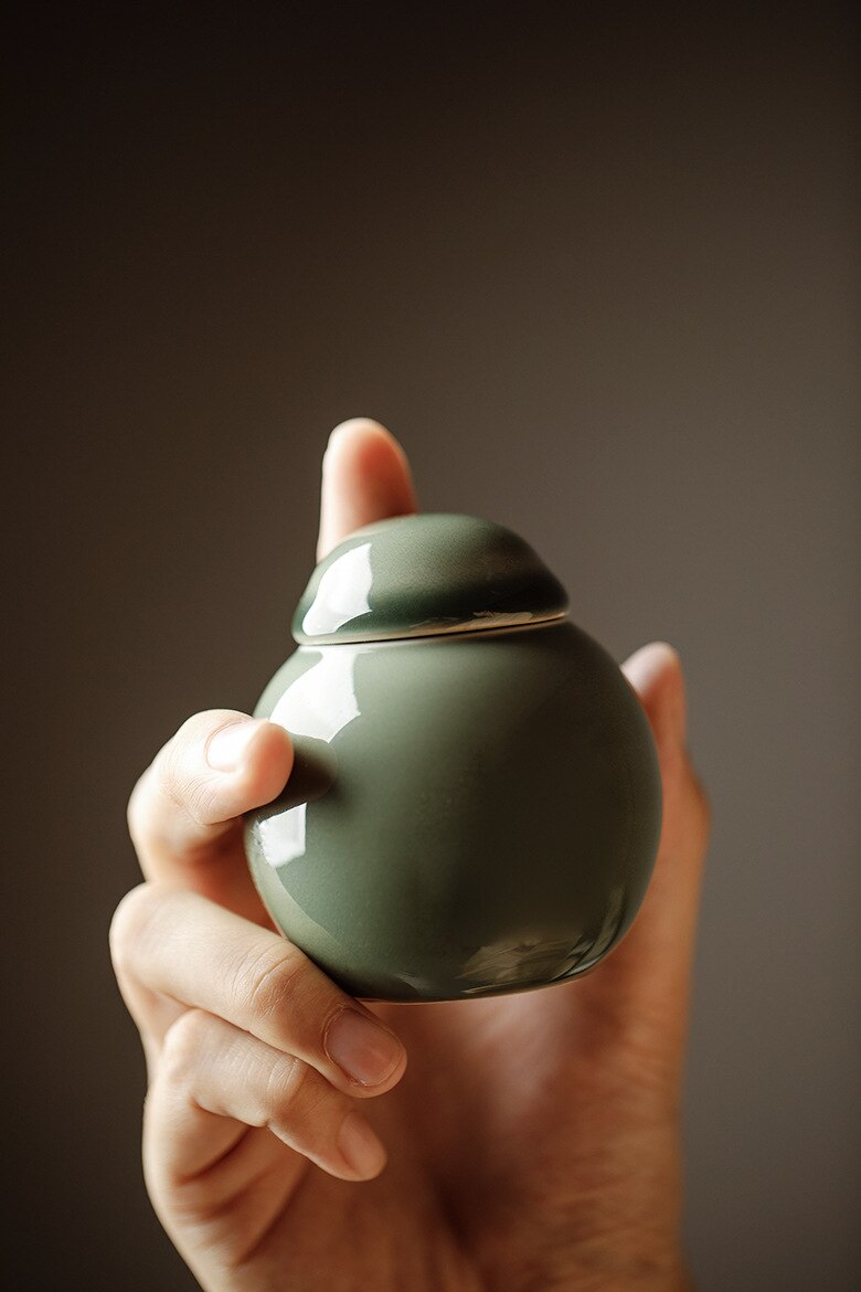 Traditional Green Chinese Glazed Ceramic Incense Burner Set
